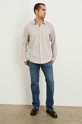 WYATT RELAXED FIT SHIRT - TAHINI ETCH
